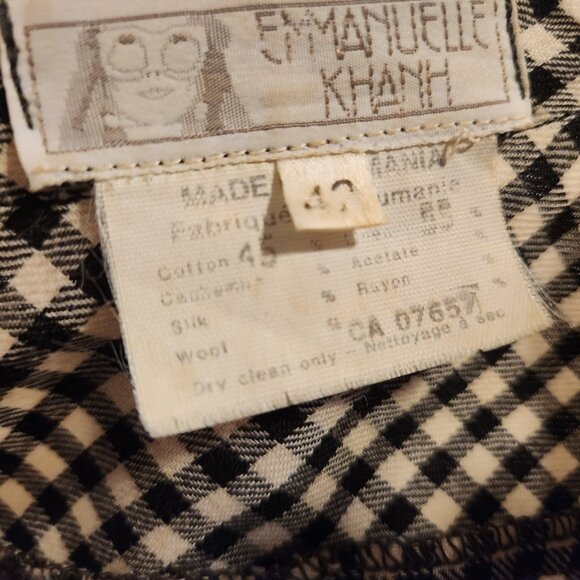 Emmanuelle Khanh Checkered Blouse Paris Fashion Fitted Blouse - Picture 13 of 13